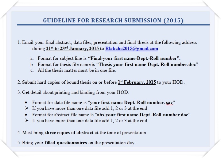 Guideline to Research Submission 2015 